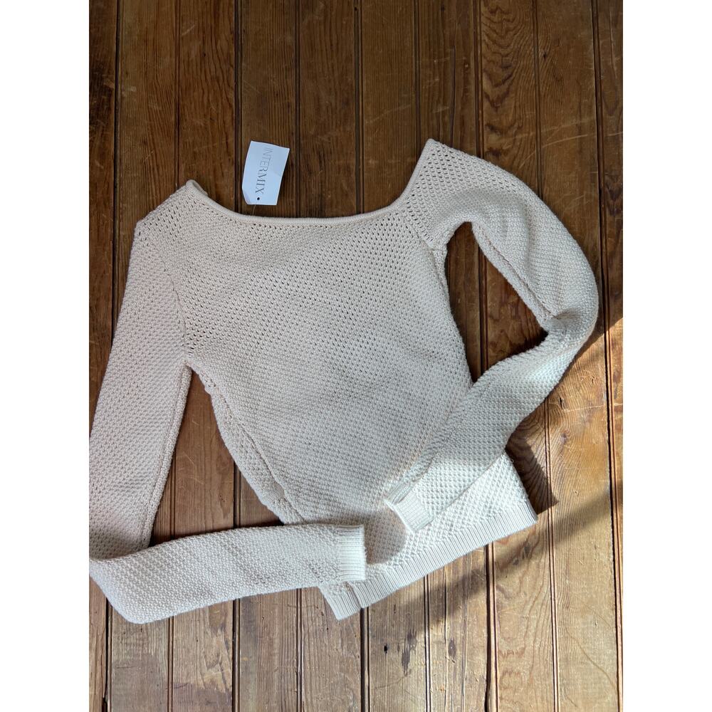 Women’s Ronny Kobo Flay crochet cut out sweater one shoulder size small New NWT - Picture 7 of 8